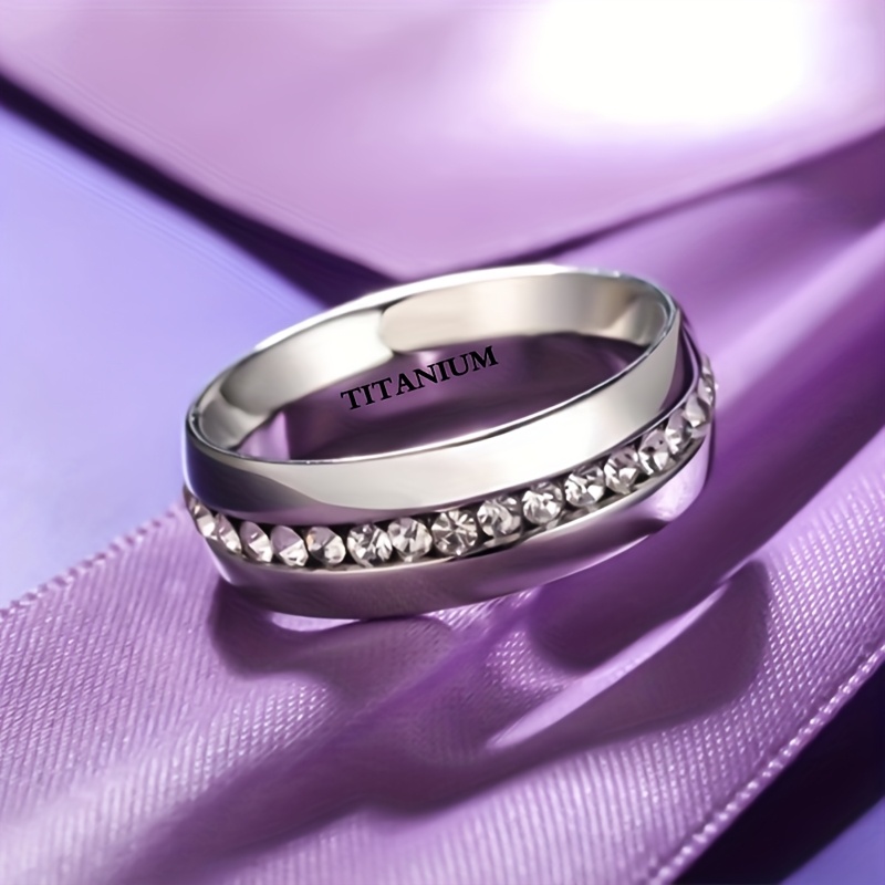 6mm Titanium Band w/ CZ 18K Gold Plated